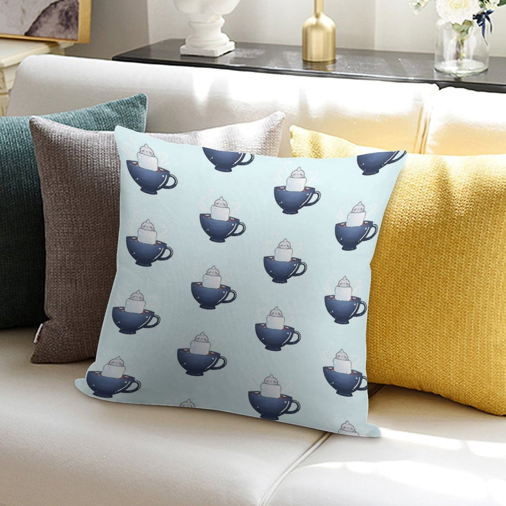 Seal Hot Chocolate Art Print Soft Luxury Feel Throw Pillow
