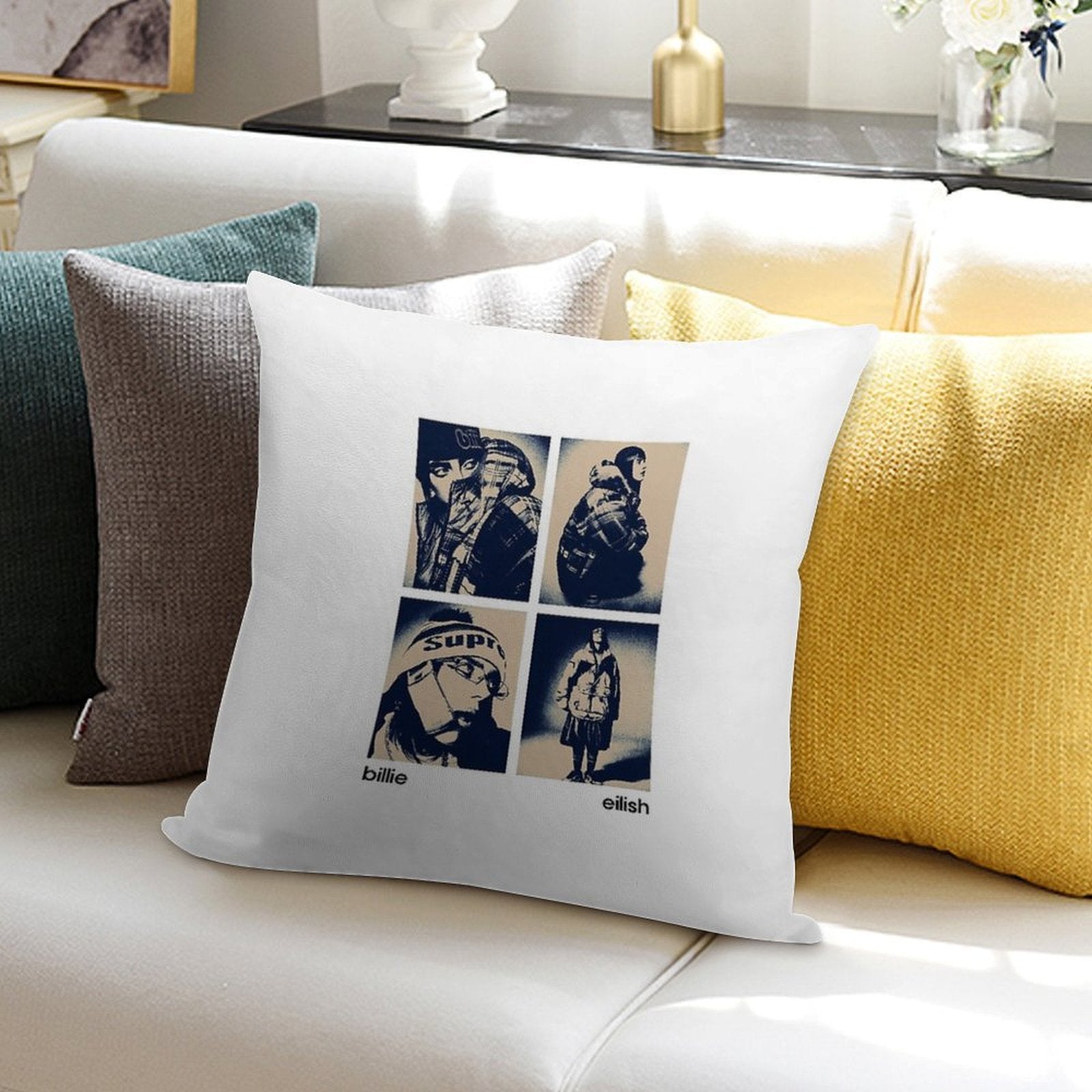 Billie Eilish - Hit Me Hard And Soft Soft Anti-Pilling Throw Pillow