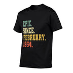 Funny 70 Years Old Vintage February 1954 Retro 70th Birthday  Cotton T-Shirt