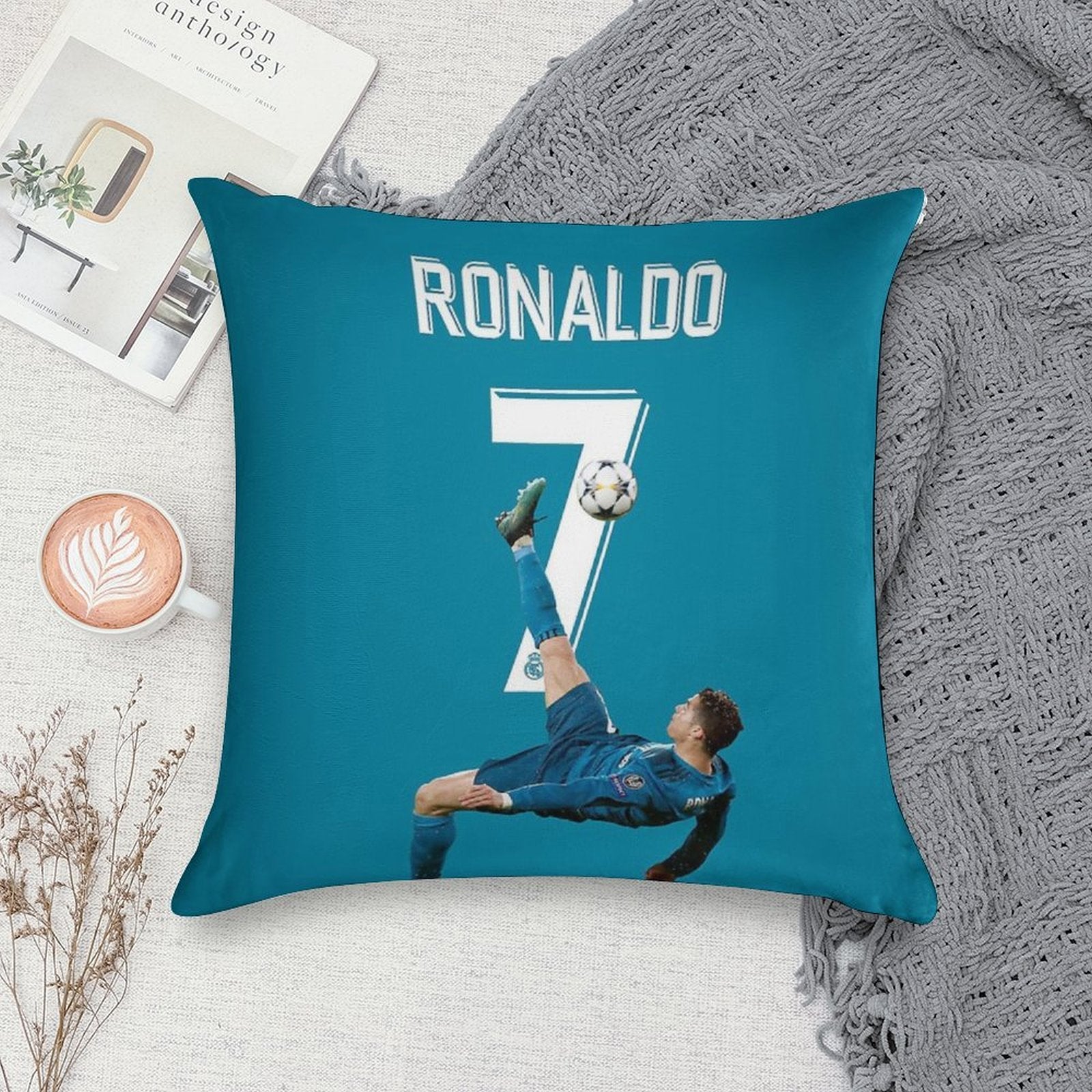 Ronaldo Overhead Kick Soft Bedroom Essential Throw Pillow
