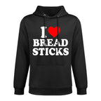 I Love Heart Breadsticks Simple Cute Funny Bread Sticks Medium-Weight Fabric Hoodie