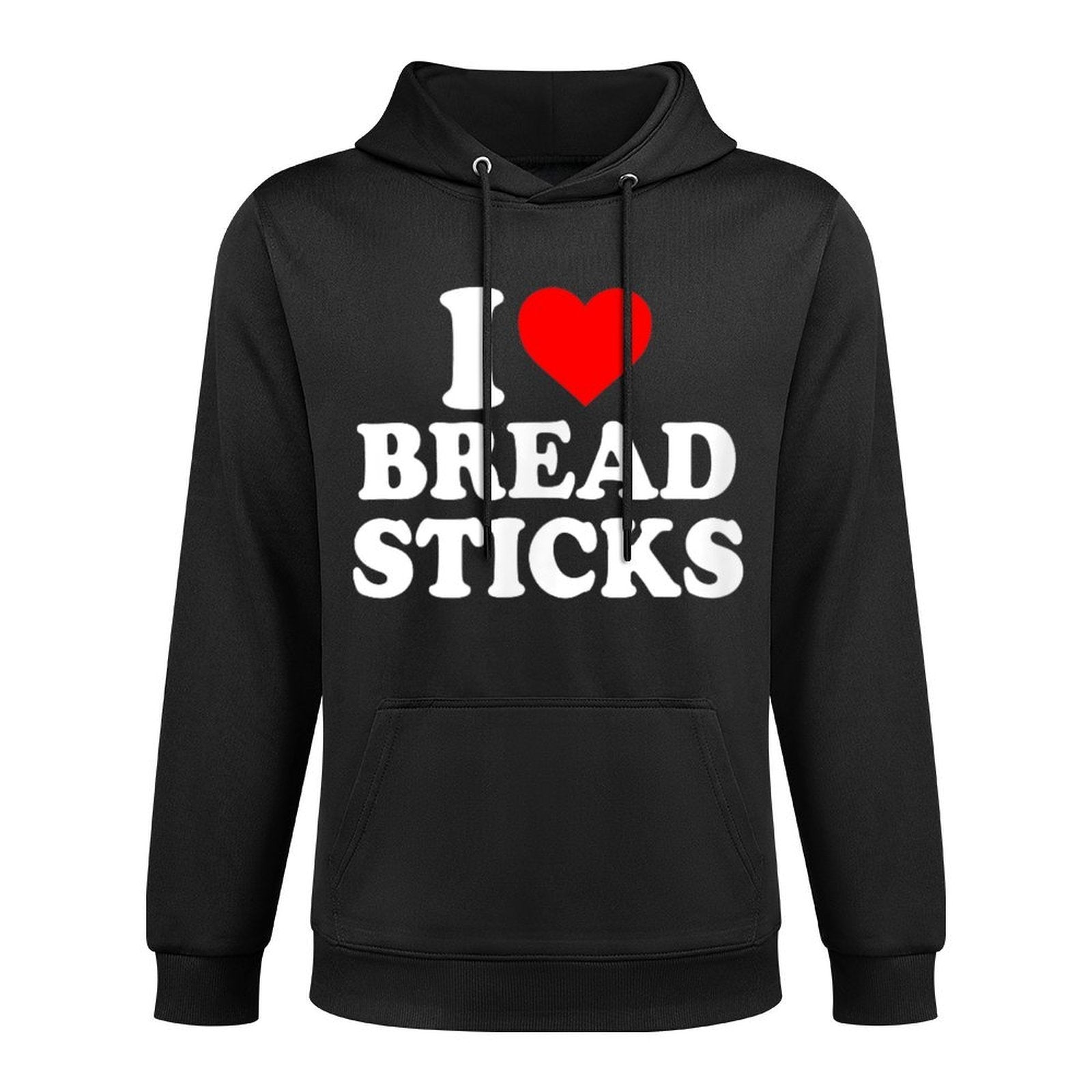 I Love Heart Breadsticks Simple Cute Funny Bread Sticks Medium-Weight Fabric Hoodie