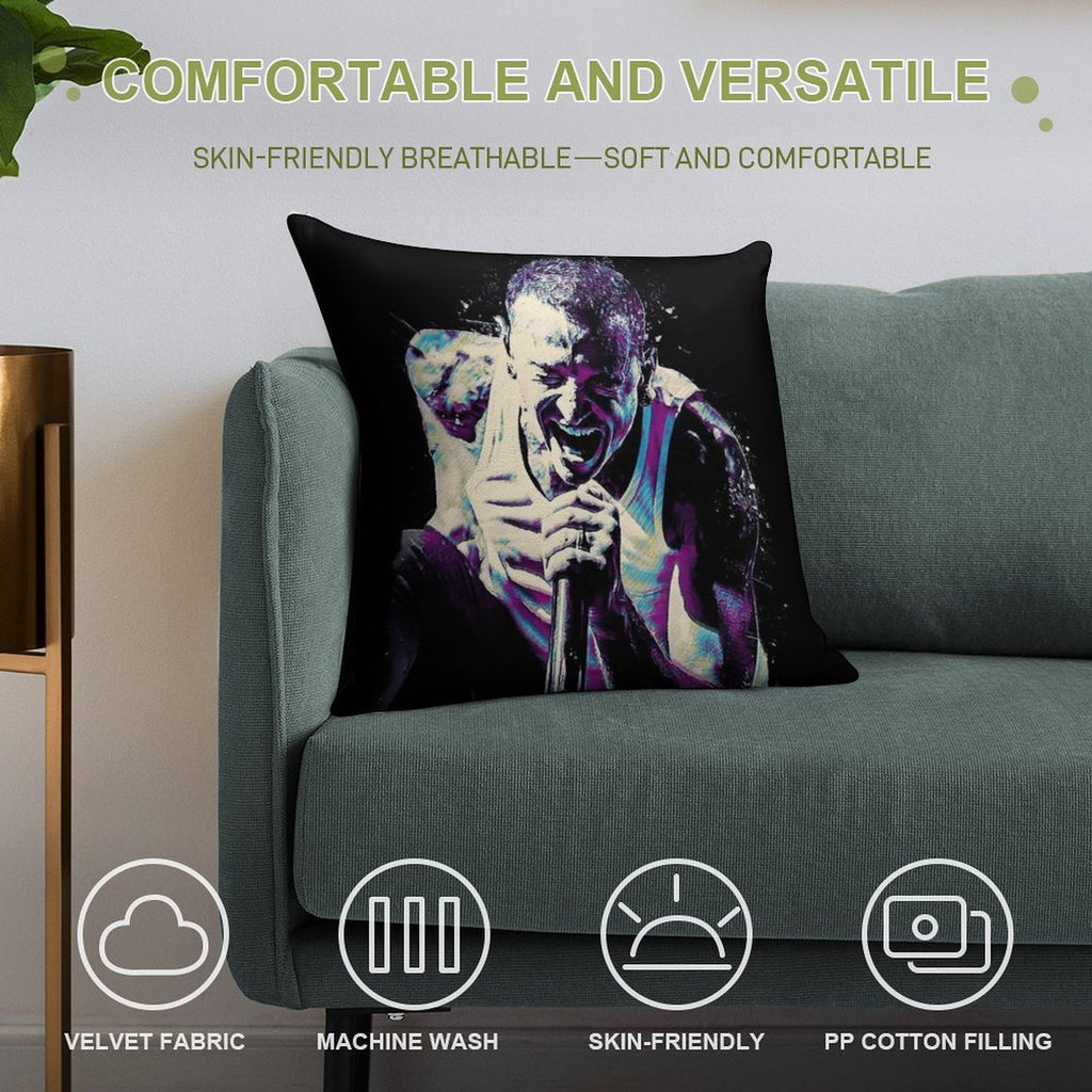 Chester Bennington Tribute LP What I've Done Pop Art Soft Anti-Pilling Throw Pillow