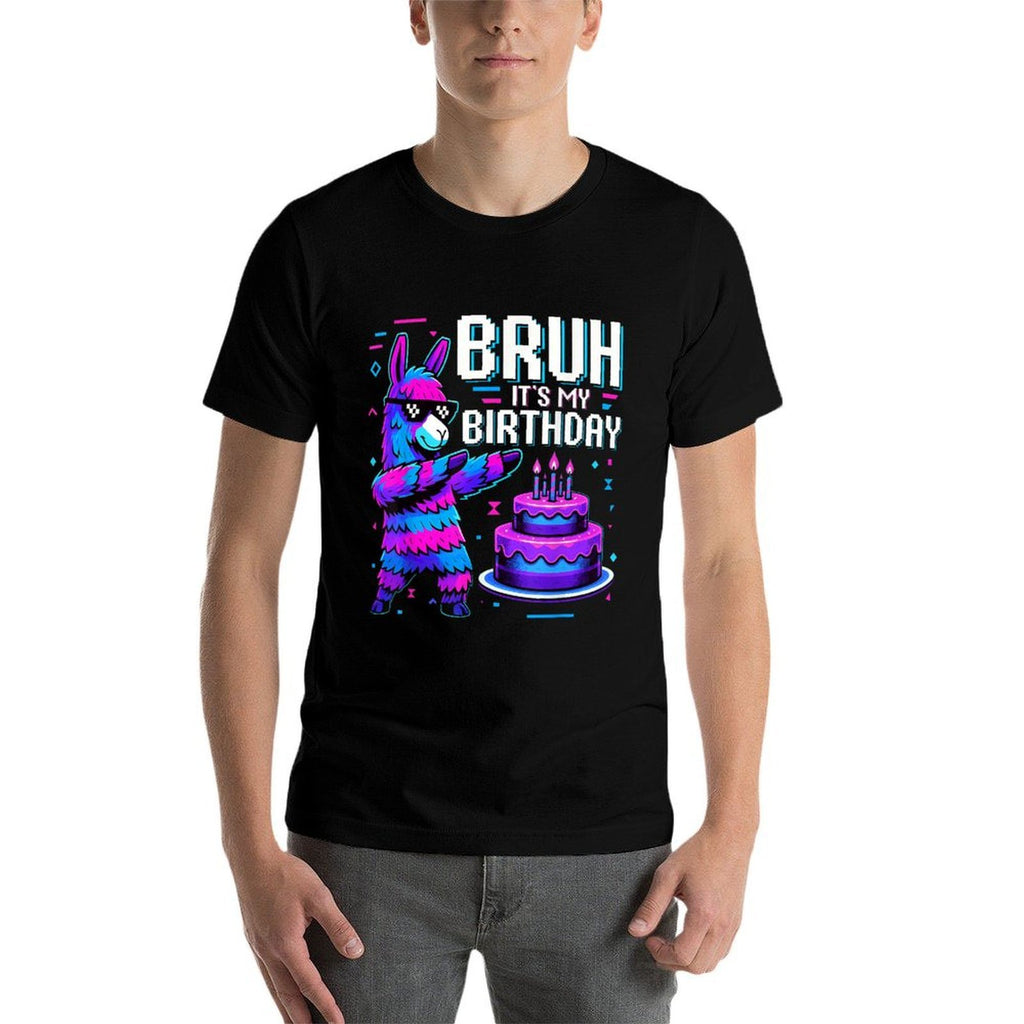 Bruh Its My Birthday Llama Pinata Boy Girl Family Party Bday  Slim-fit Cut T-Shirt