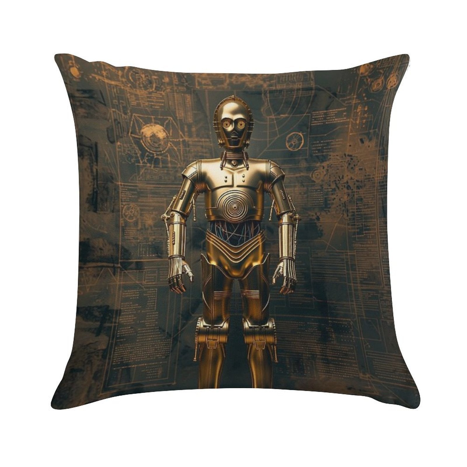 C3P0 Droid Star Wars Fan Art Soft Luxury Feel Throw Pillow