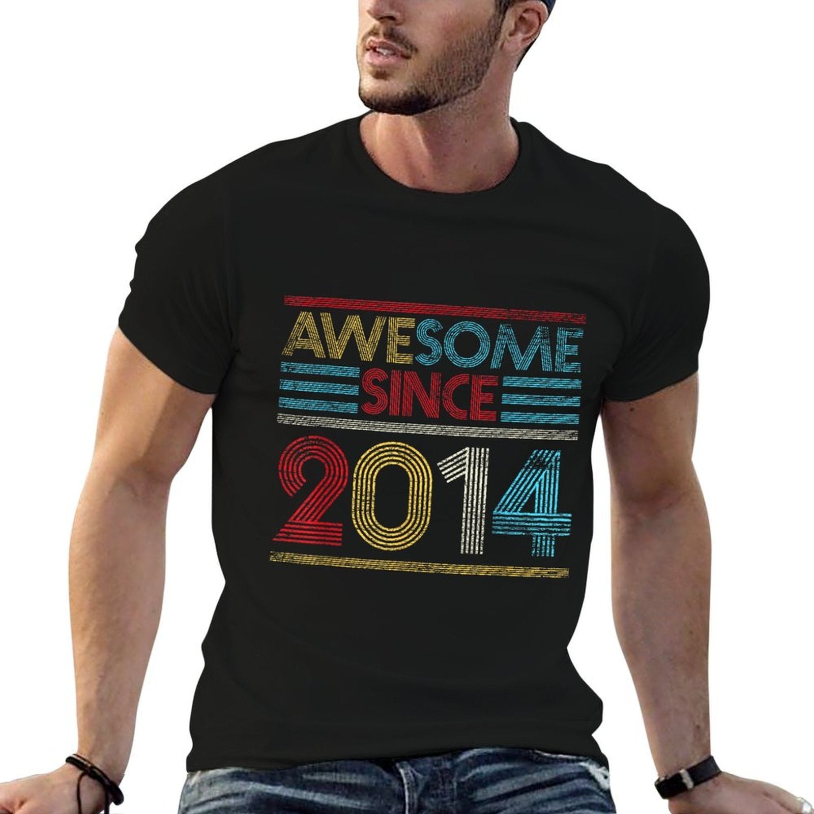 8th Birthday Gifts - Awesome Since 2014  Wrinkle-resistant T-Shirt