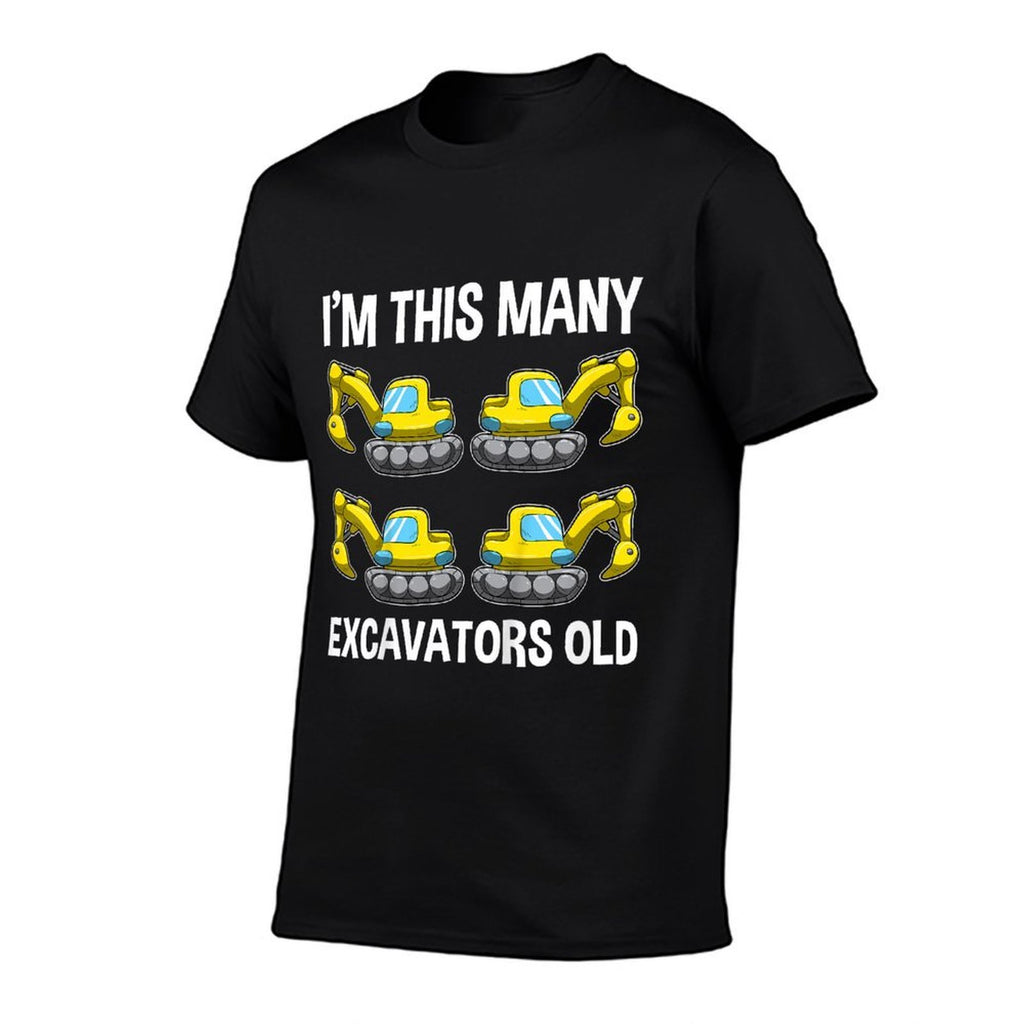 Kids I'm This Many Excavators Old T 4 Yr Birthday Gift  Trendy Pattern T-Shirt