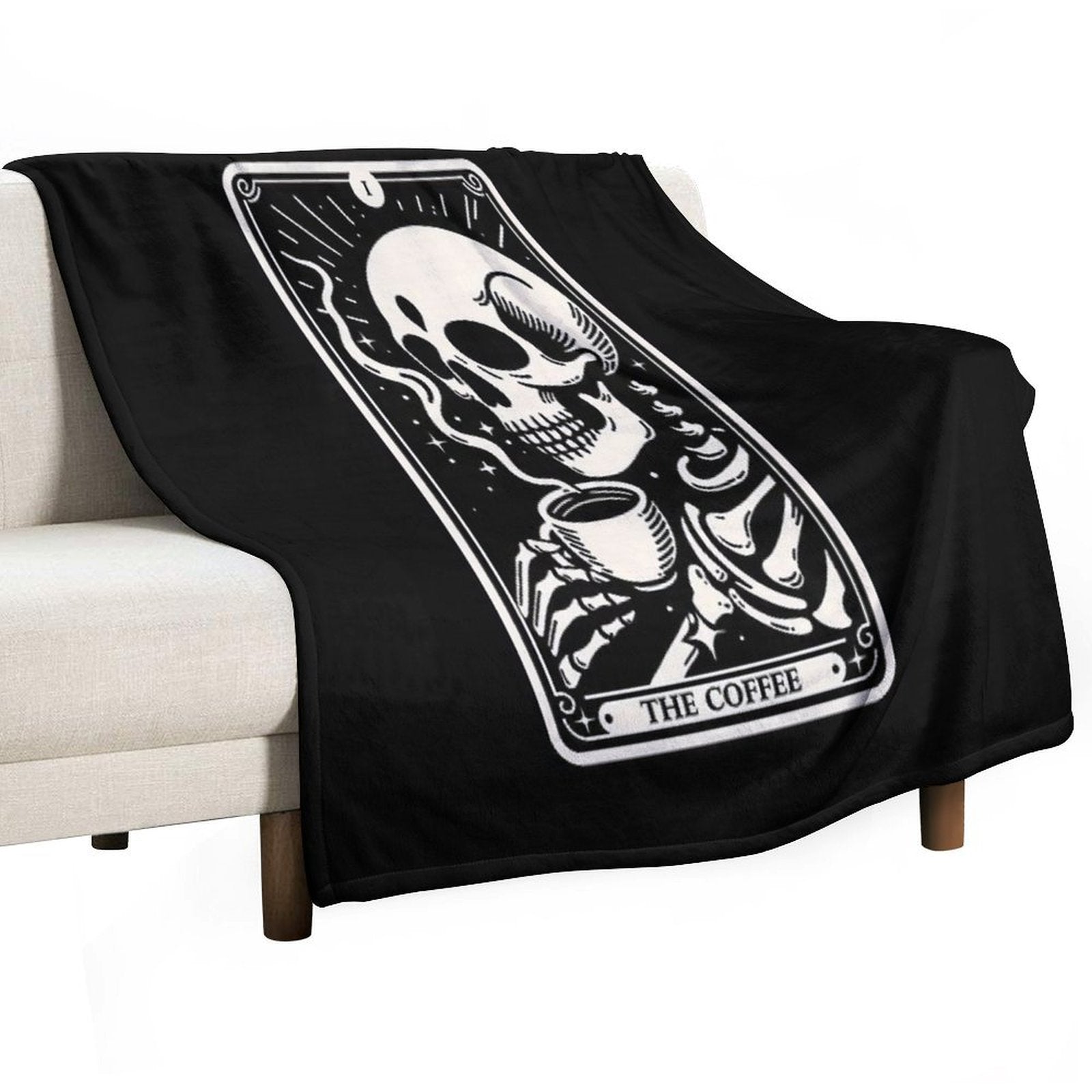 The Coffee Tarot Skul Sustainable Throw Blanket