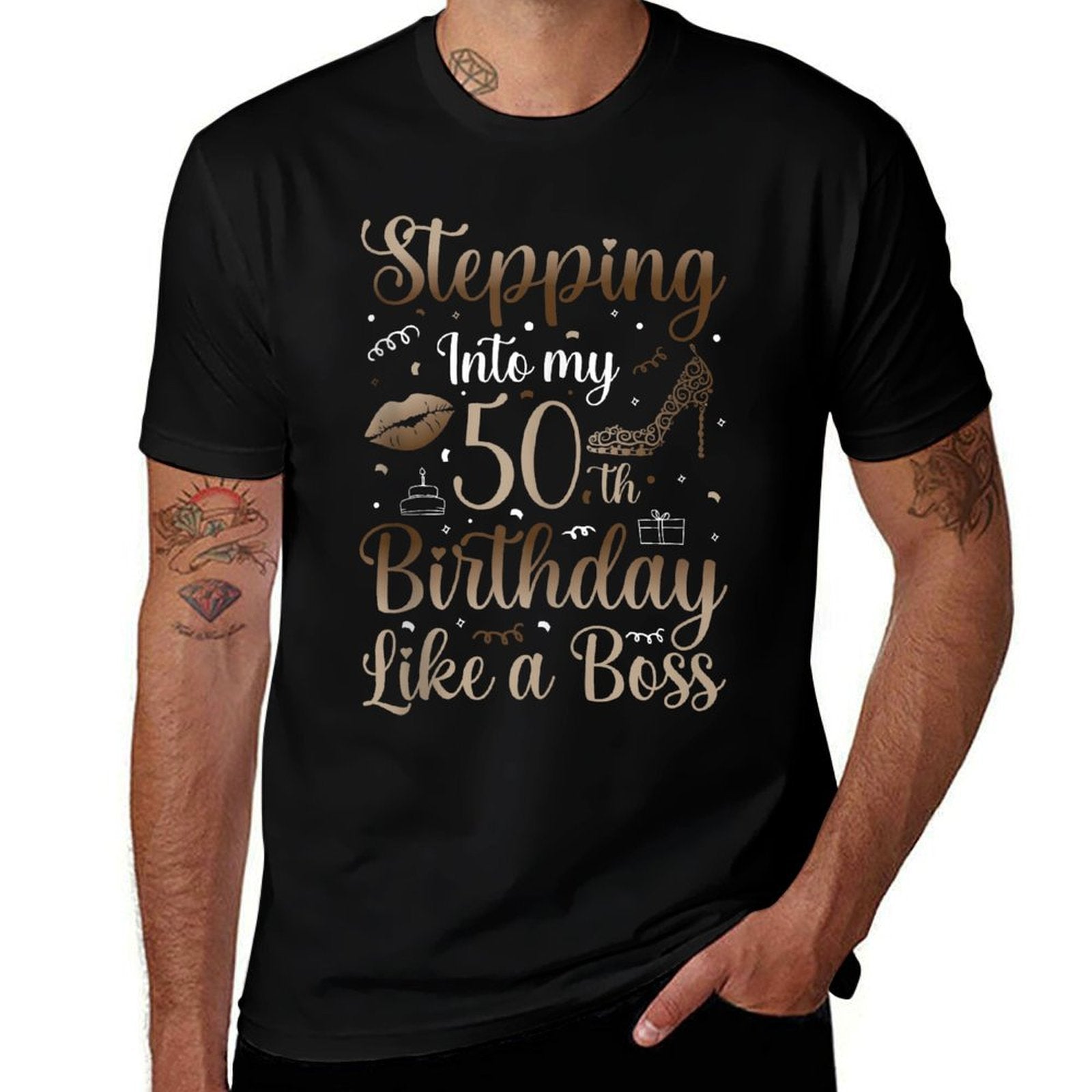 Stepping Into My 50th Birthday Queen Gift for Her Woman Birt  Slim-fit Cut T-Shirt