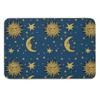 90s Whimsi-goth Celestial Sun And Moon Pattern  Multi-Purpose Bath Mat