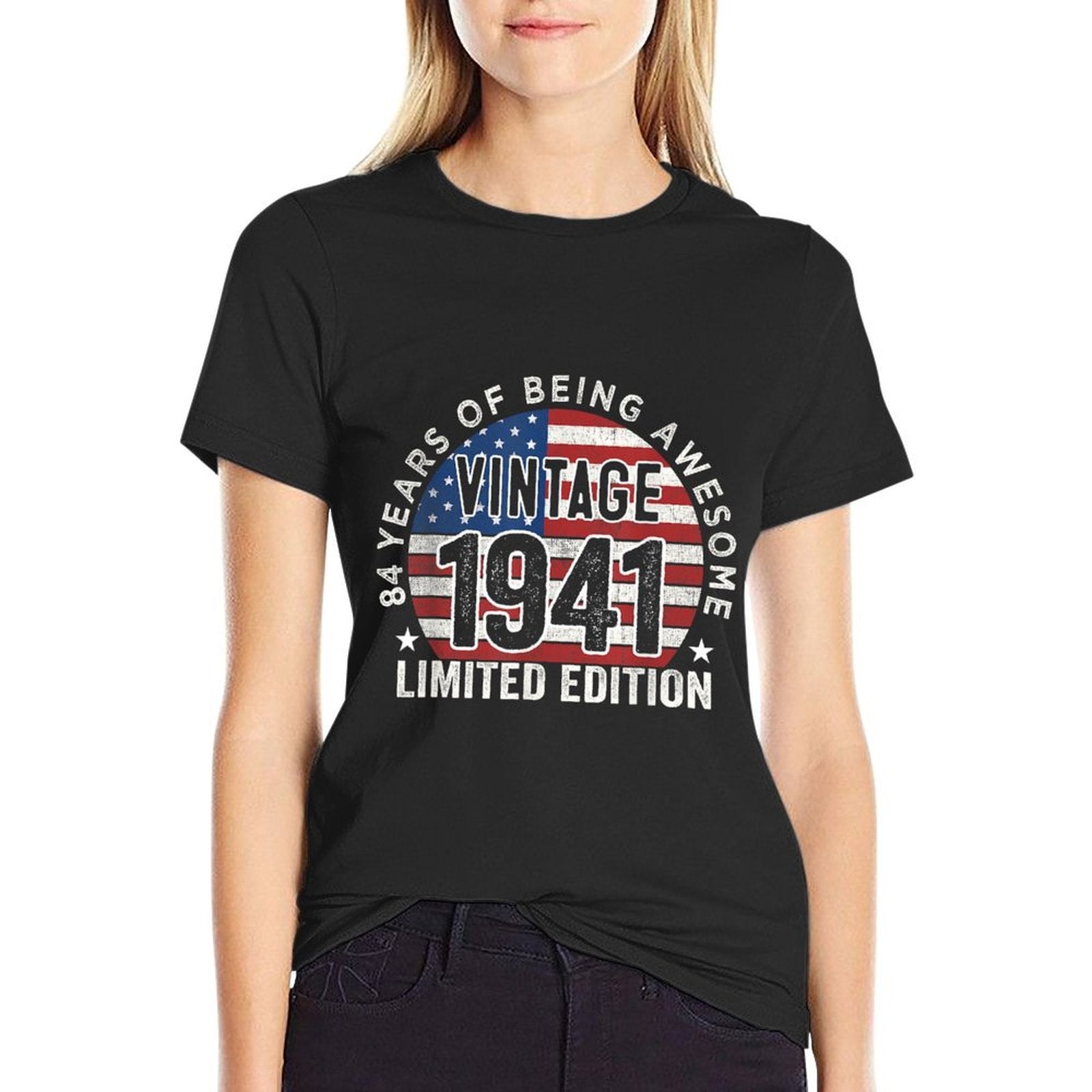 84th Birthday Gifts Men Vintage 1941 84 Years Old USA  Relaxed-fit T-Shirt