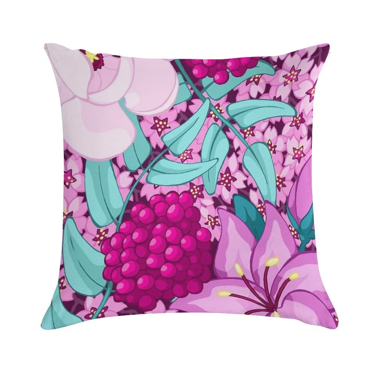 Feminine Florals Soft Washable Throw Pillow