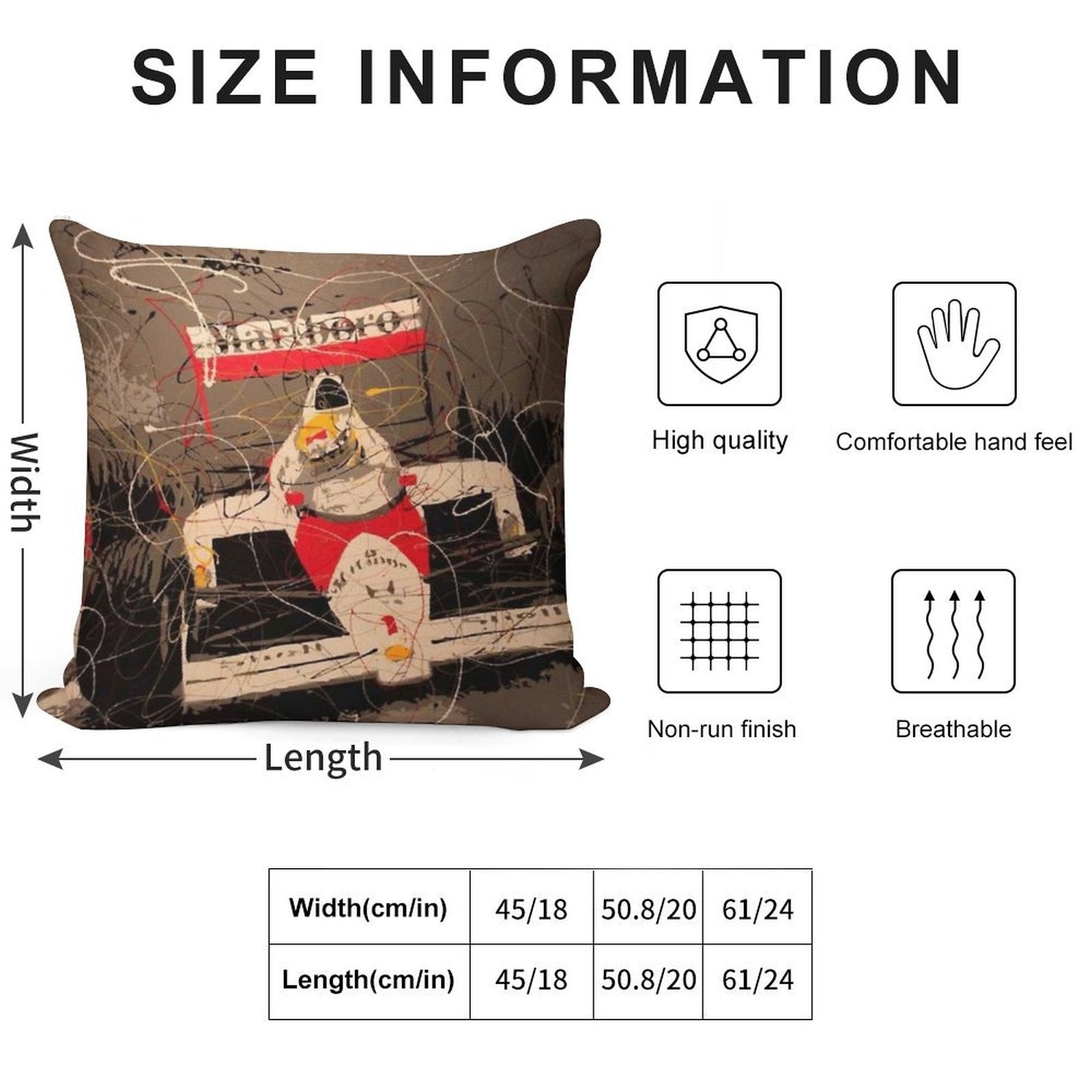 Ayrton Senna Art Soft Anti-Pilling Throw Pillow