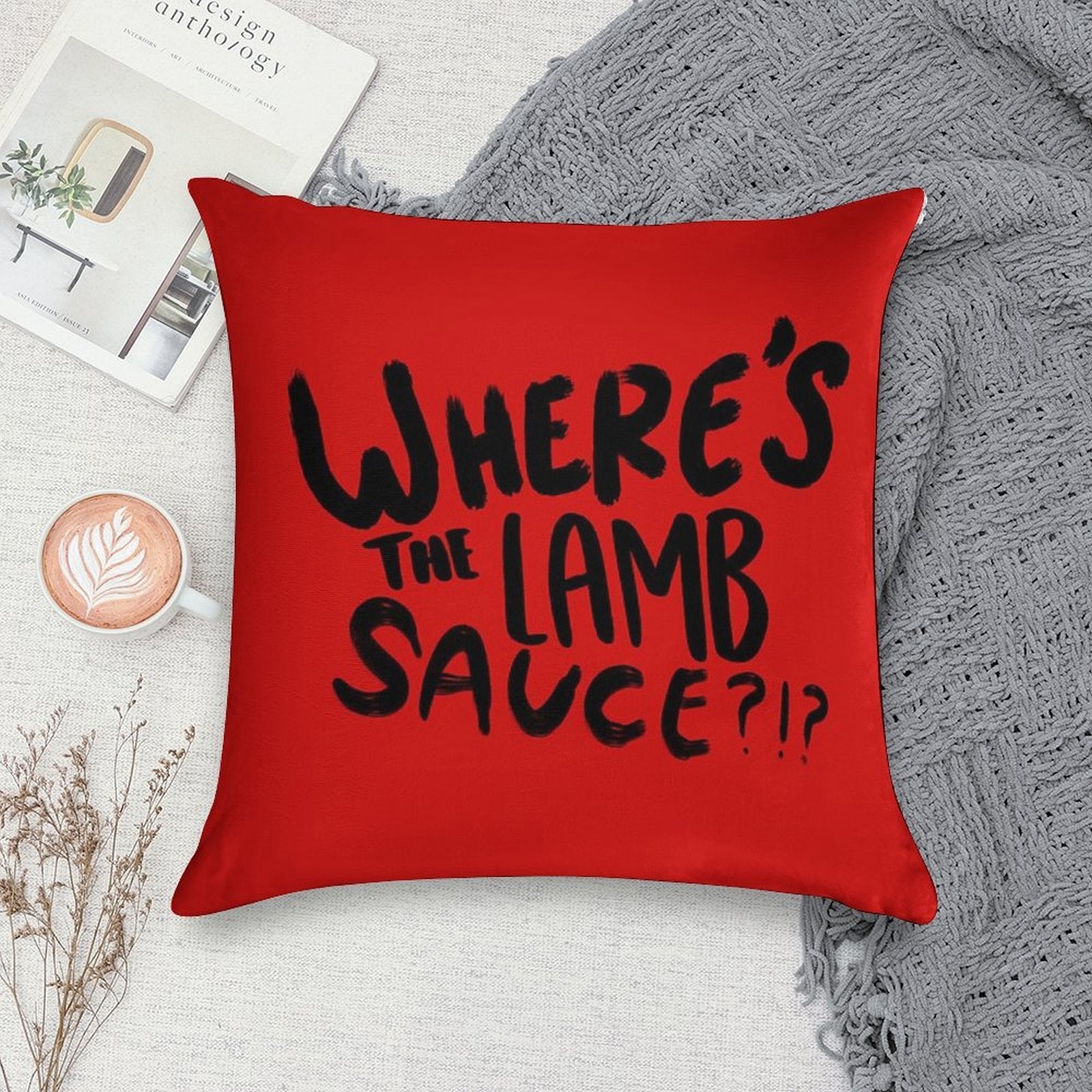 Where's The Lamb Sauce -Chef Meme Soft Skin-Friendly Throw Pillow