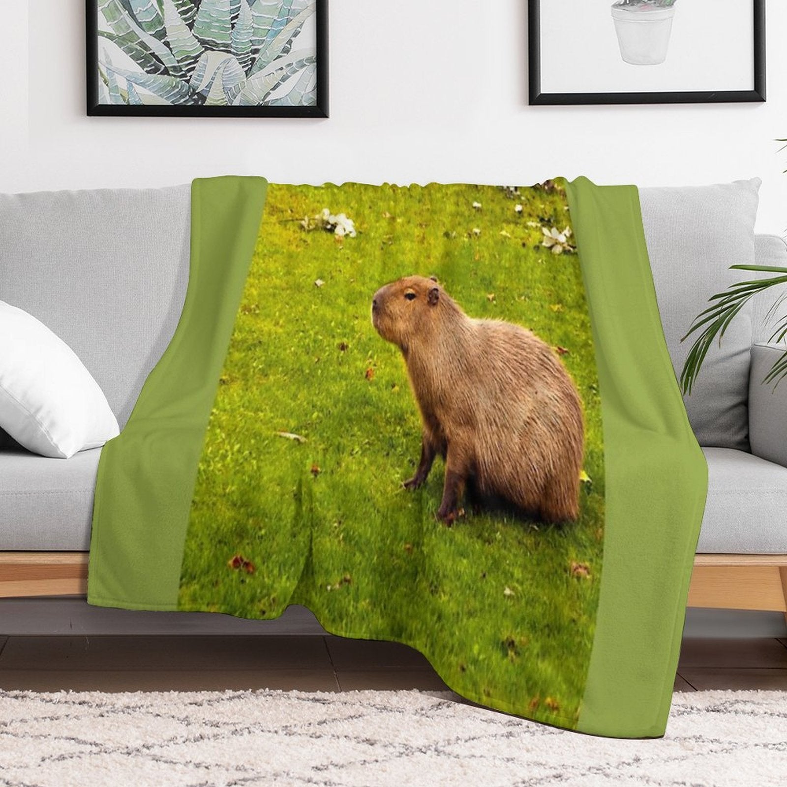 Capybara Eco-conscious Throw Blanket