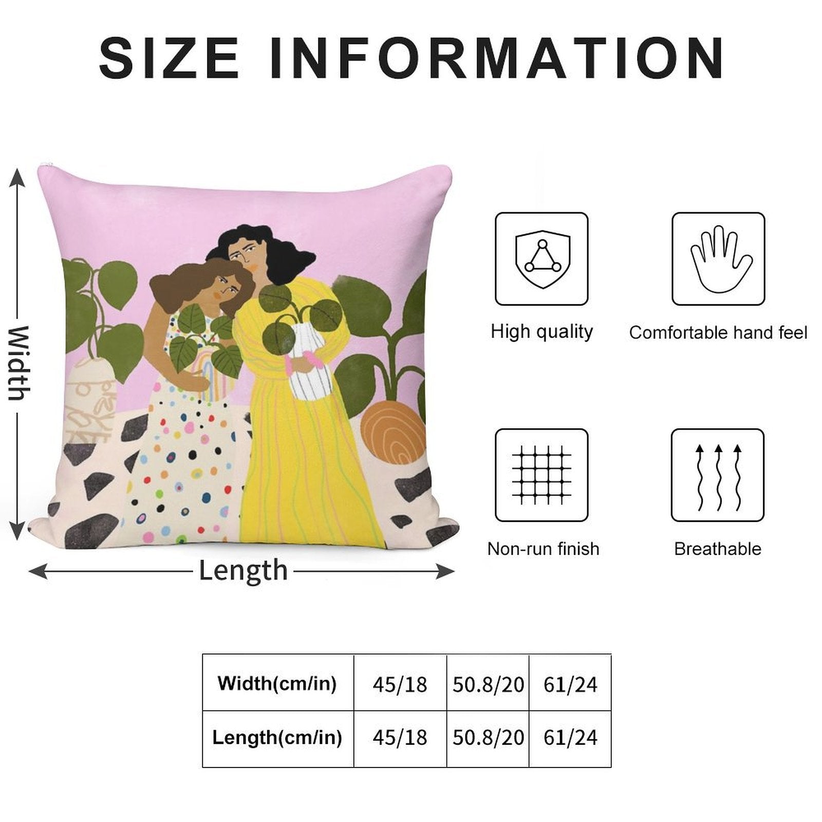 No Thanks, We Have Plants Soft Shrink-Resistant Throw Pillow