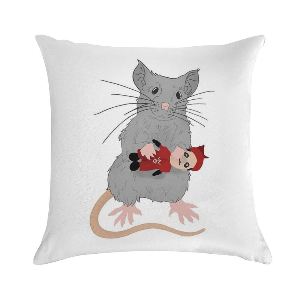 Rat with Plushia Soft Style Accent Throw Pillow
