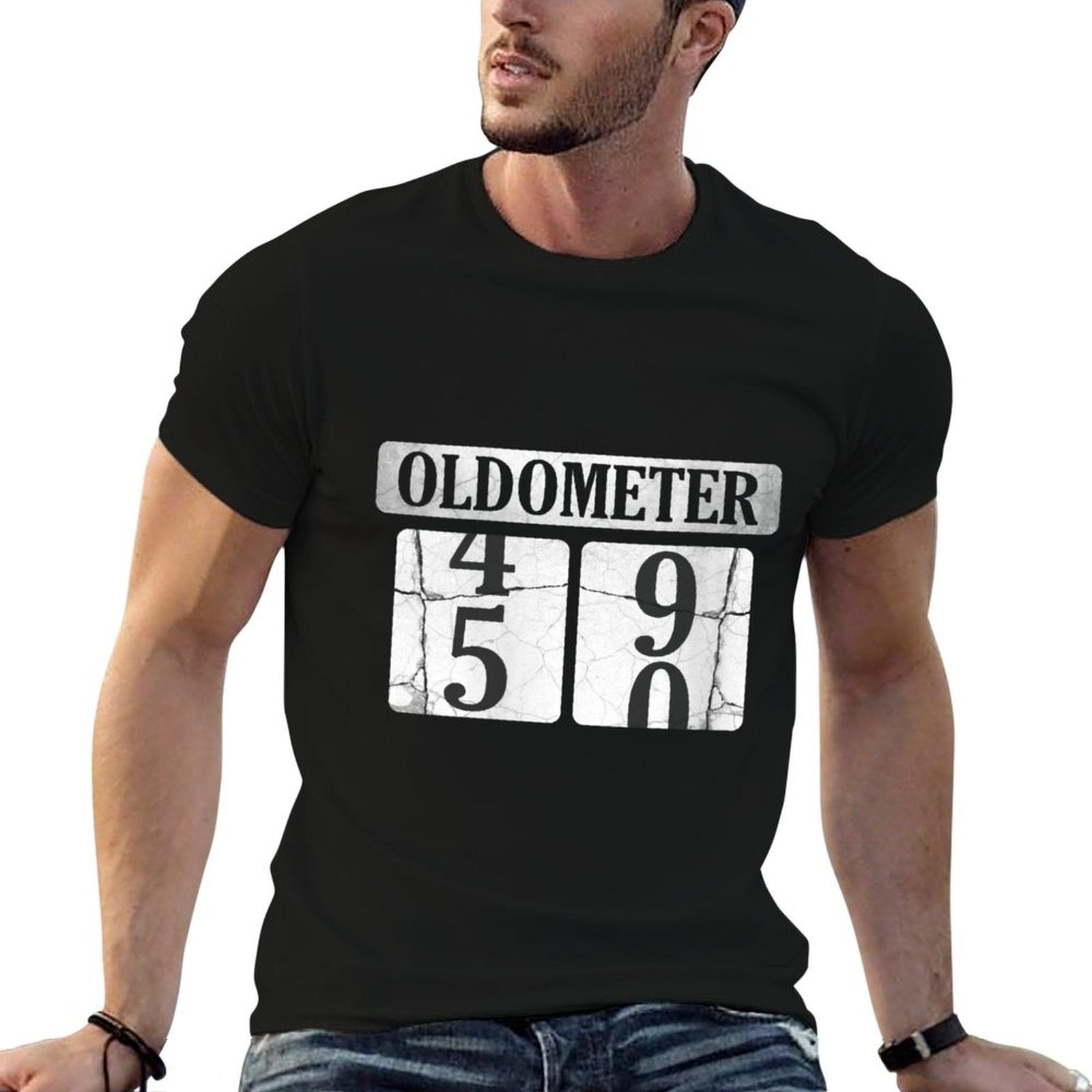 Womens Oldometer Turning 50 Years Old - Car Guy 50th Birthday  High-quality Stitching T-Shirt