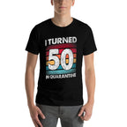 I Turned 50 In Quarantine 2020 50 Years Old 50th Birthday Premium  Heathered Texture T-Shirt