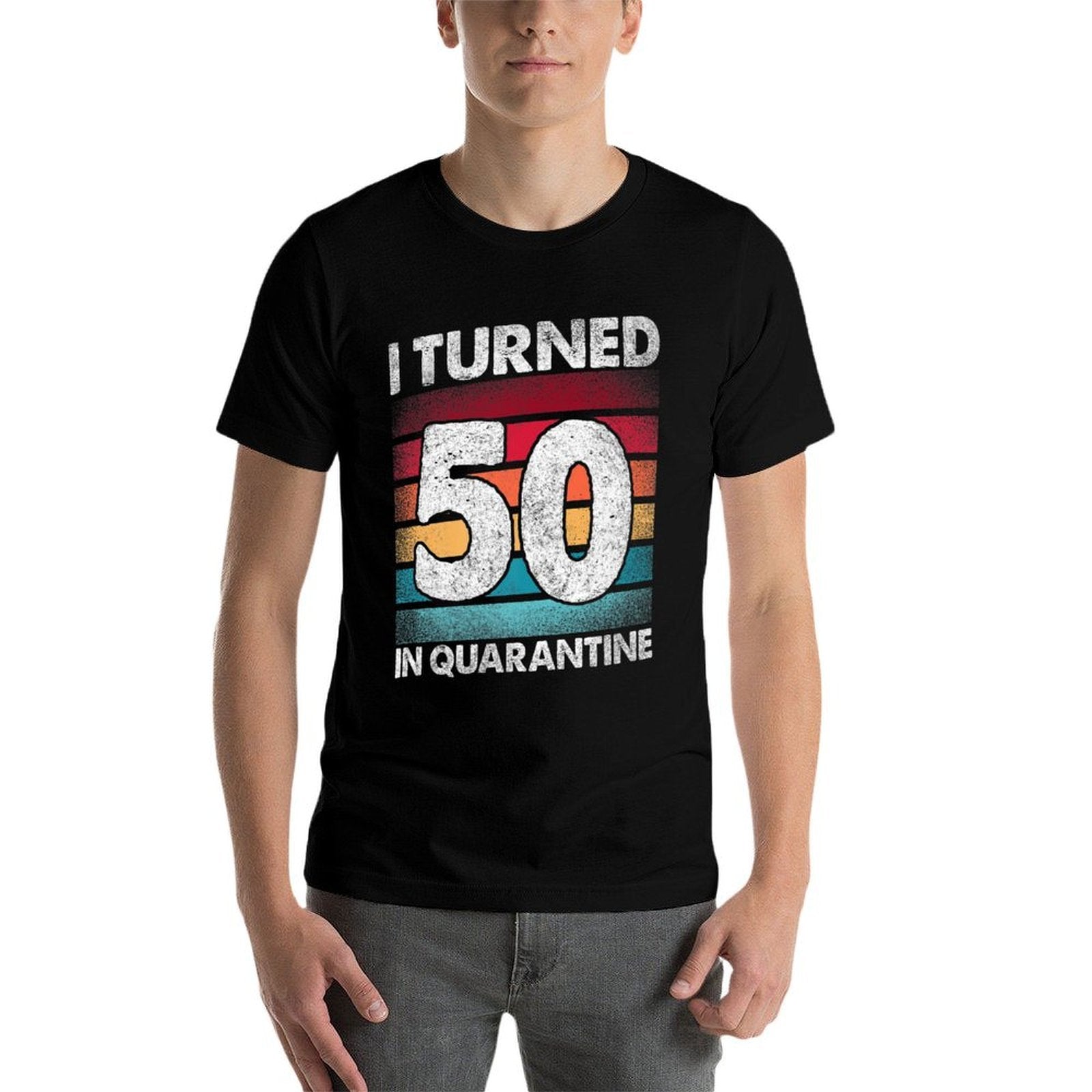 I Turned 50 In Quarantine 2020 50 Years Old 50th Birthday Premium  Heathered Texture T-Shirt