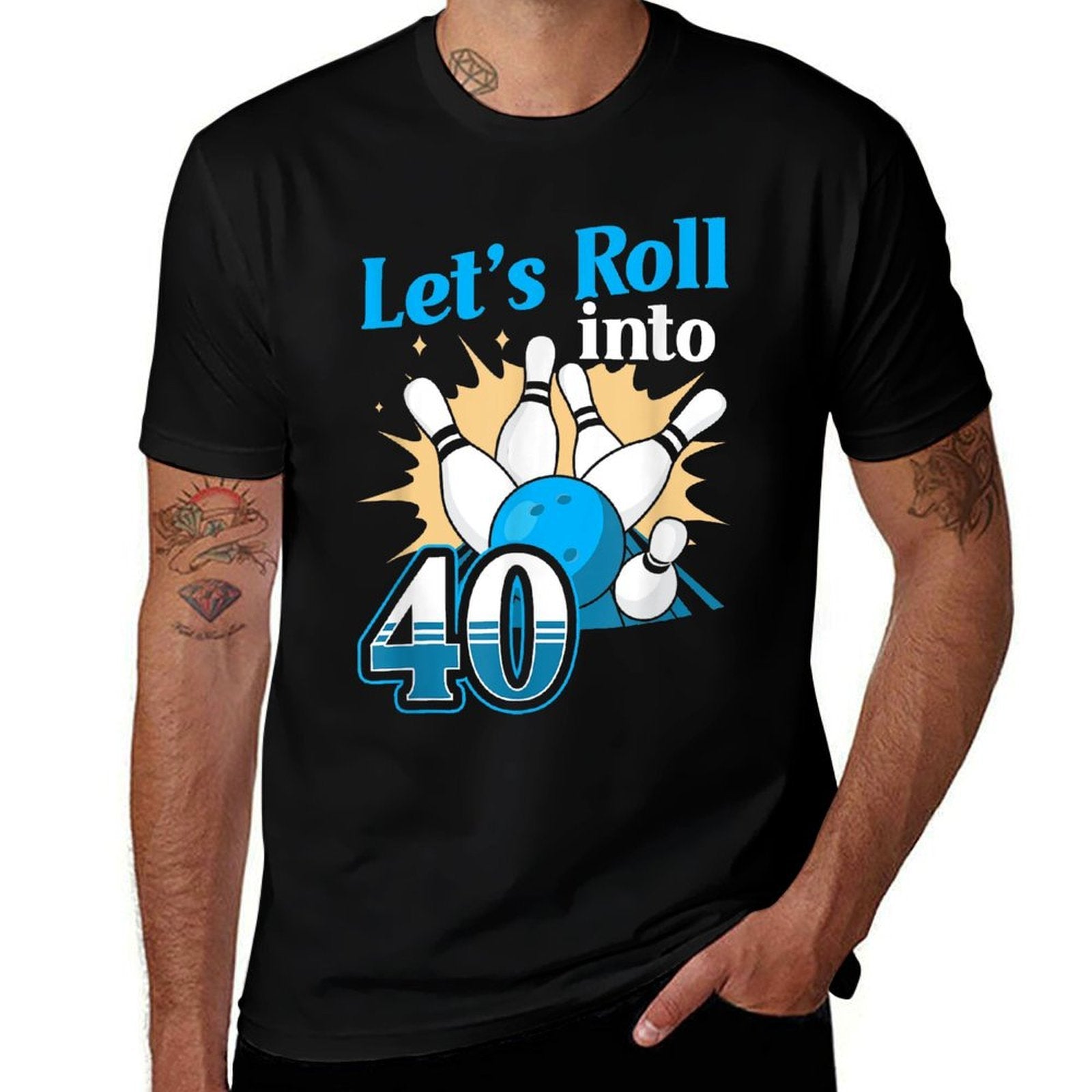 Rolling Into 40 Bowling 40th Birthday  Classic T-Shirt