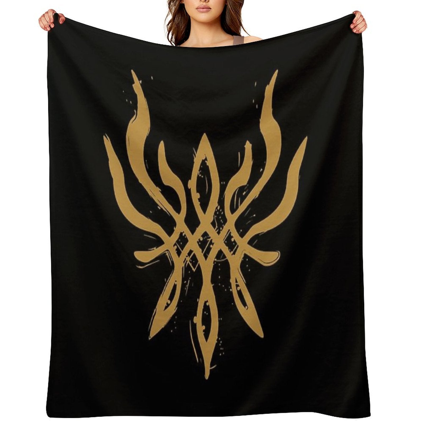 Fire Emblem™ Three Houses - Byleth Crest of Flames (Blazing Version) [Golden] Lightweight Throw Blanket