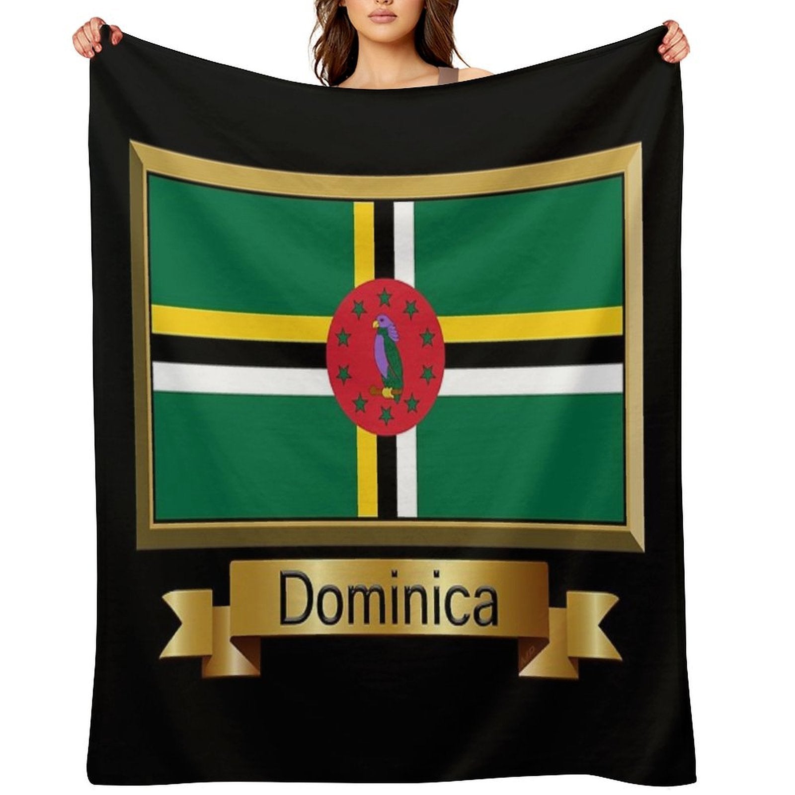 Dominica Flag Gifts, Stickers & Products - Named Lightweight Throw Blanket