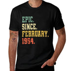 Funny 70 Years Old Vintage February 1954 Retro 70th Birthday  Cotton T-Shirt