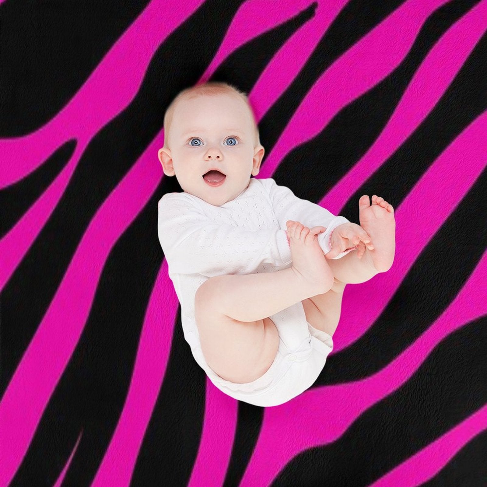 Pink Zebra Multi-functional Throw Blanket