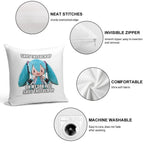 Hatsune Miku Plush Asks U 2 Cease Soft Reinforced Edging Throw Pillow