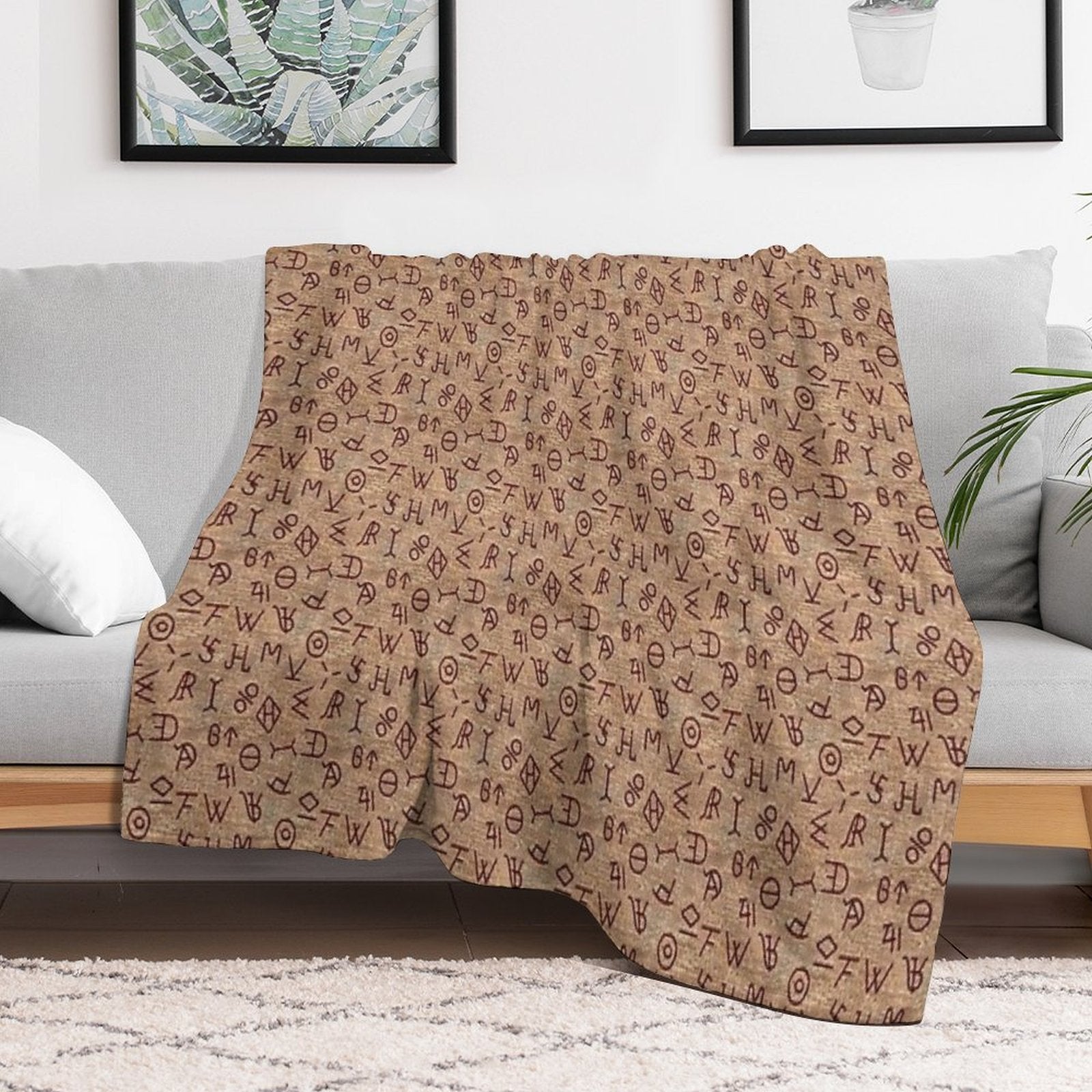 Cattle Brands Anti-pilling Throw Blanket
