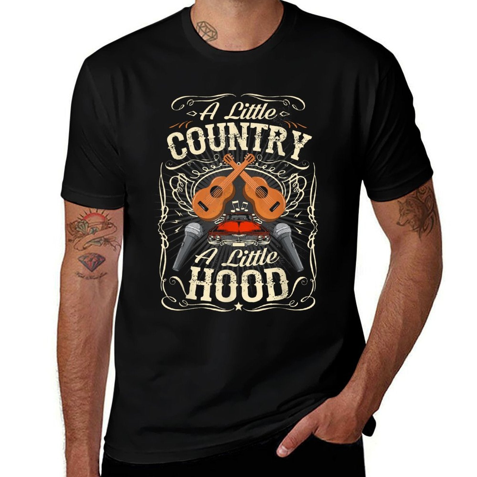 A Little Country A Little Hood Vintage Western Hip Hop Rap  Affordable Price T-Shirt