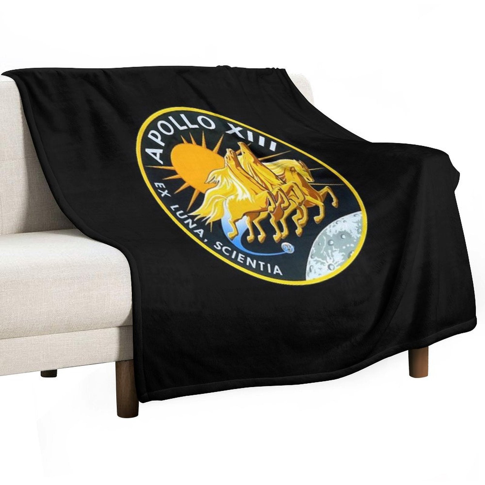 Apollo 13 Mission Patch Plush Throw Blanket