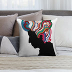 Rainbow Hair of Dylan Soft Decorative Cover Throw Pillow