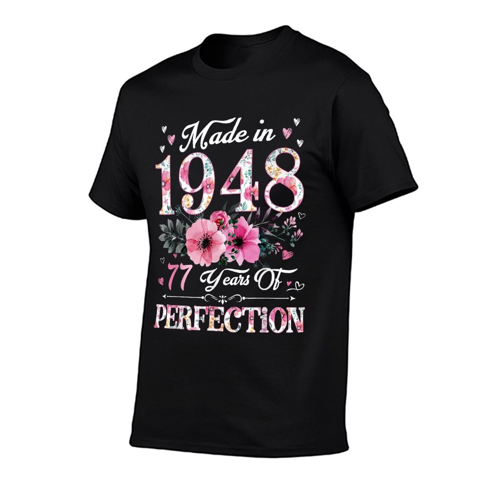 77 Year Old Made In 1948 Floral 77th Birthday Gift For Women  Slim-fit Cut T-Shirt