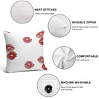 3 Pack Kiss Mark Soft Decorative Cover Throw Pillow