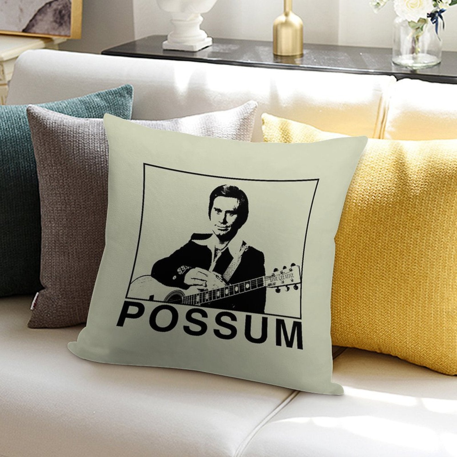 Vintage The Possum George Jones Soft Skin-Friendly Throw Pillow