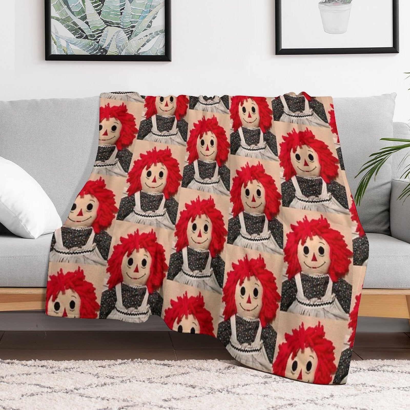 Sweet Raggedy Ann 2 Sustainable Throw Blanket