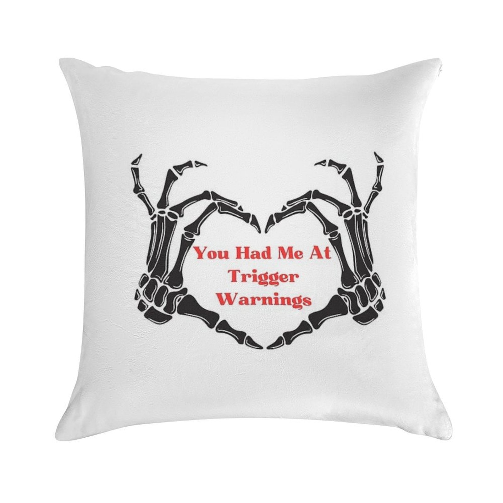 You Had Me At Trigger Warnings, Bookish Sticker, Waterproof Sticker, Book Club Vinyl Soft Shrink-Resistant Throw Pillow