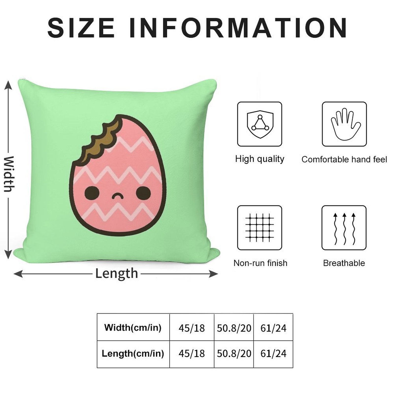 Sad Easter Egg Soft Decorative Cover Throw Pillow