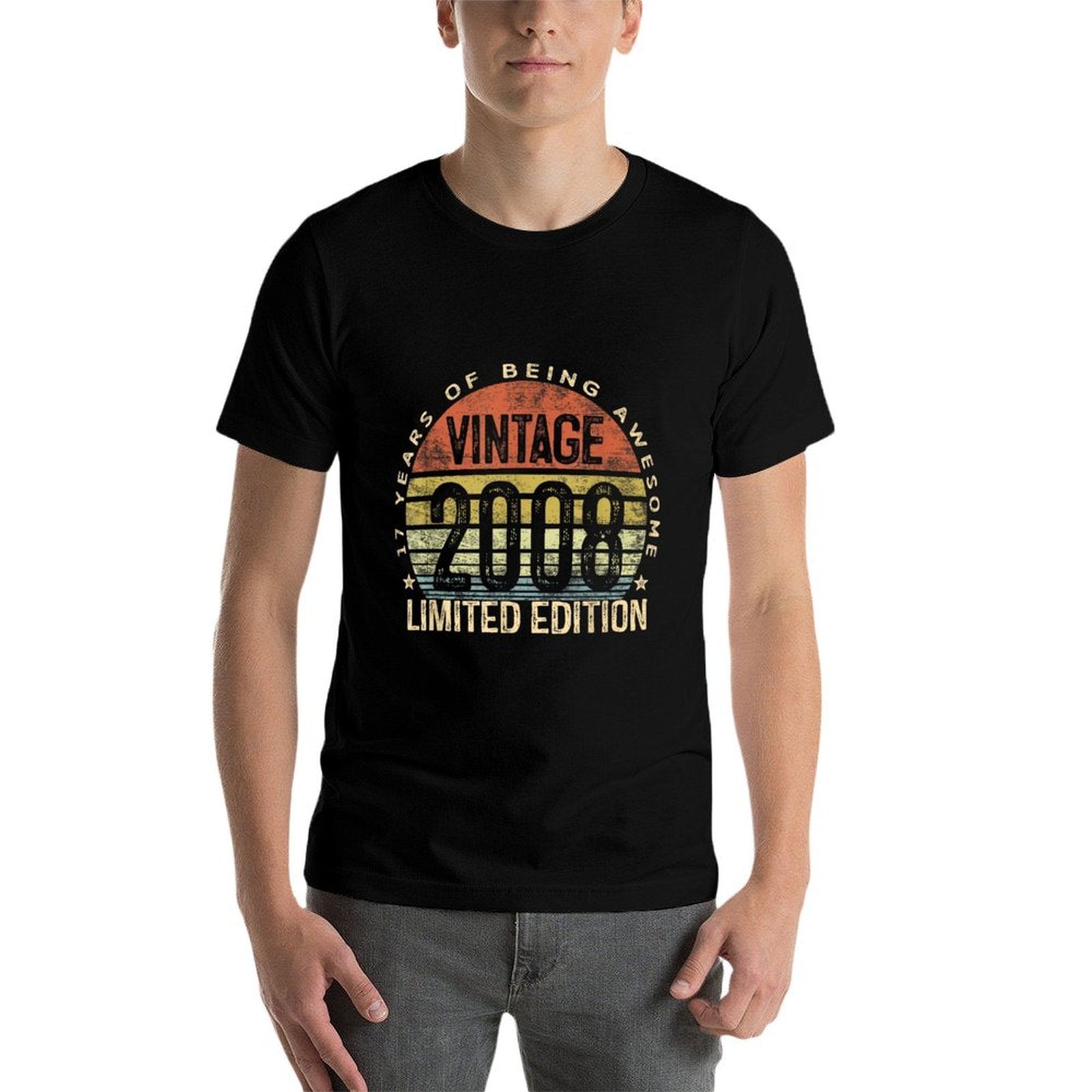 Vintage 2008 Limited Edition 17-Year-Old Gifts 17th Birthday  Oversized Silhouette T-Shirt