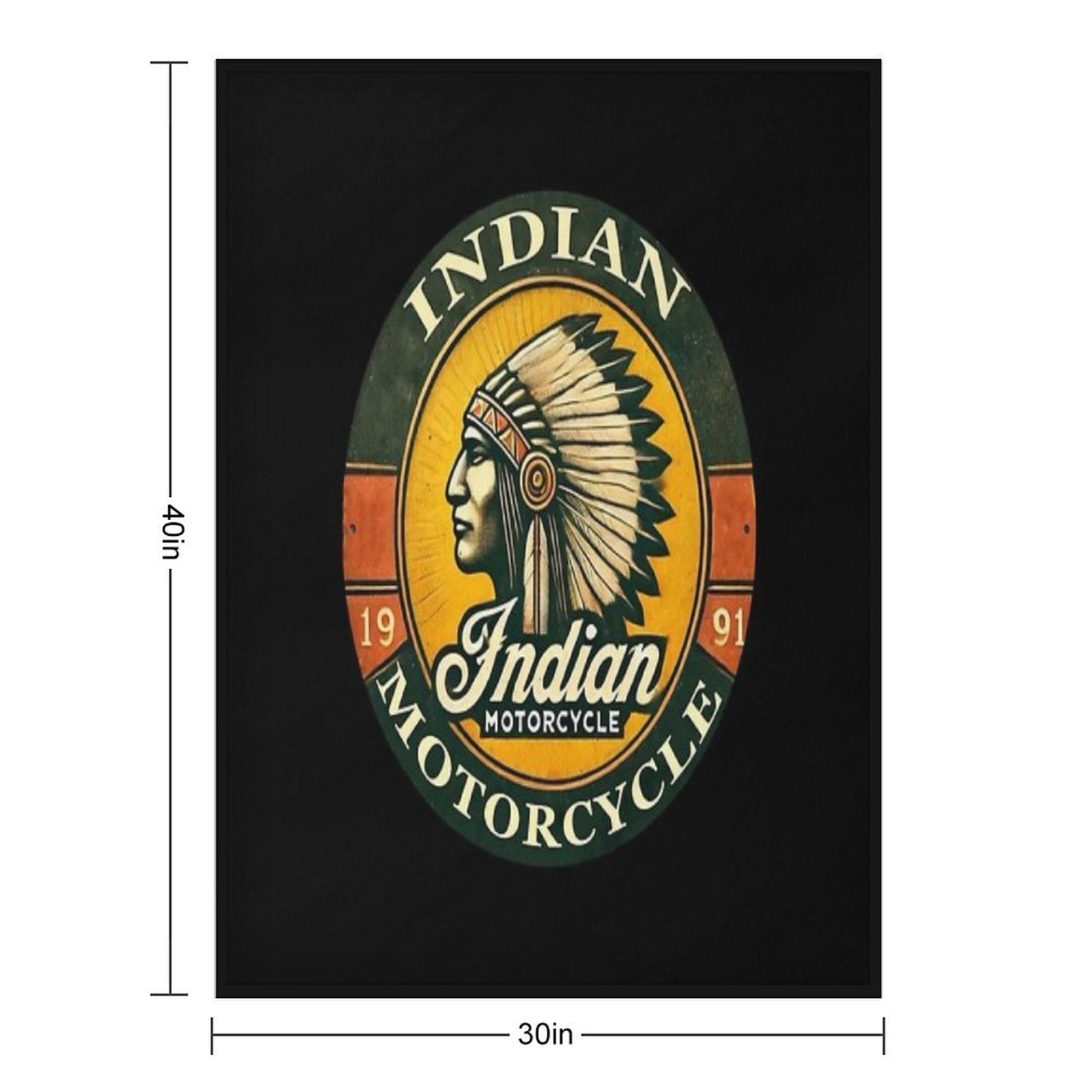 Indian Motorcycle Vintage Sign Compact Throw Blanket