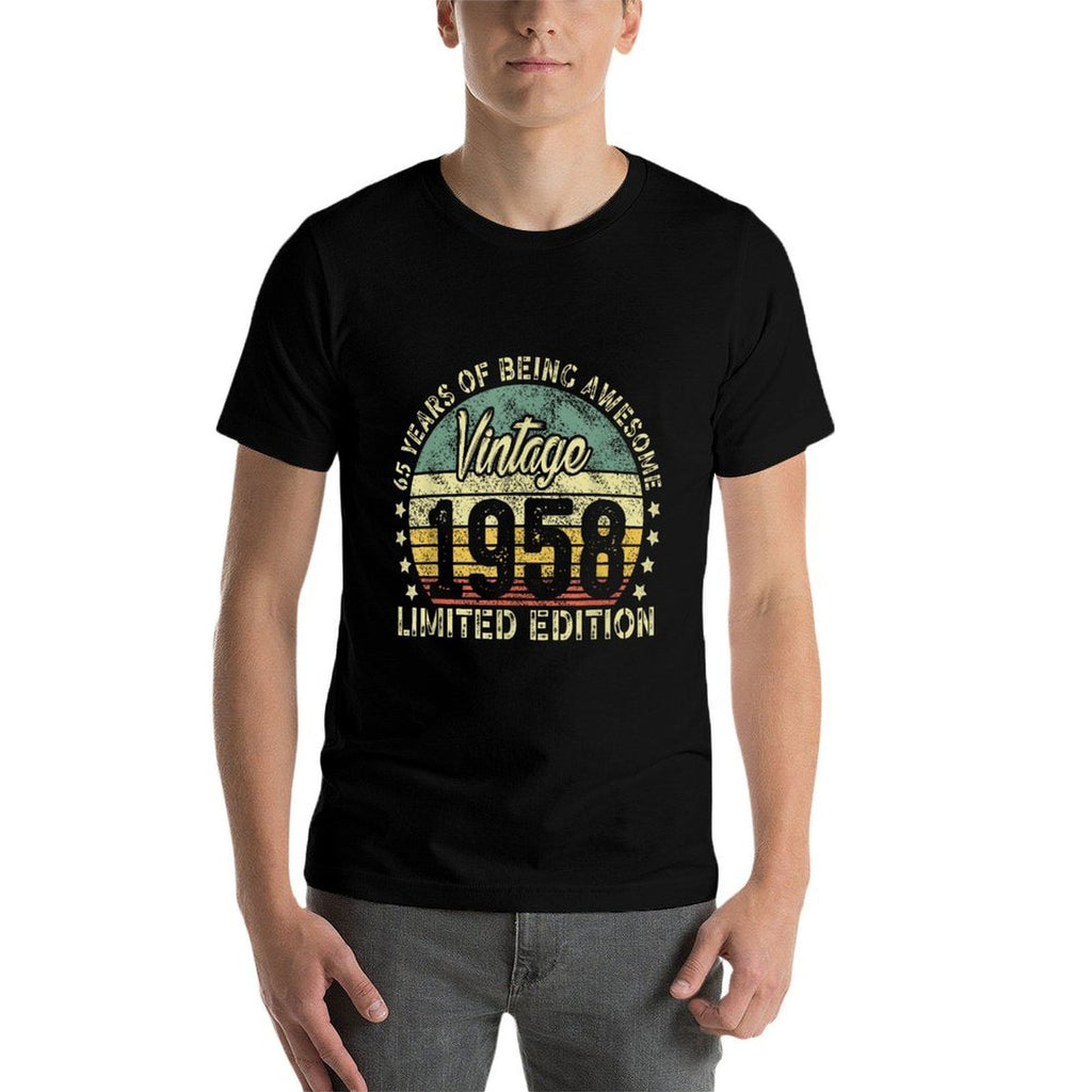 Vintage 1958 Limited Edition 65 Year Old Retro 65th Birthday  Summer-ready Fabric T-Shirt