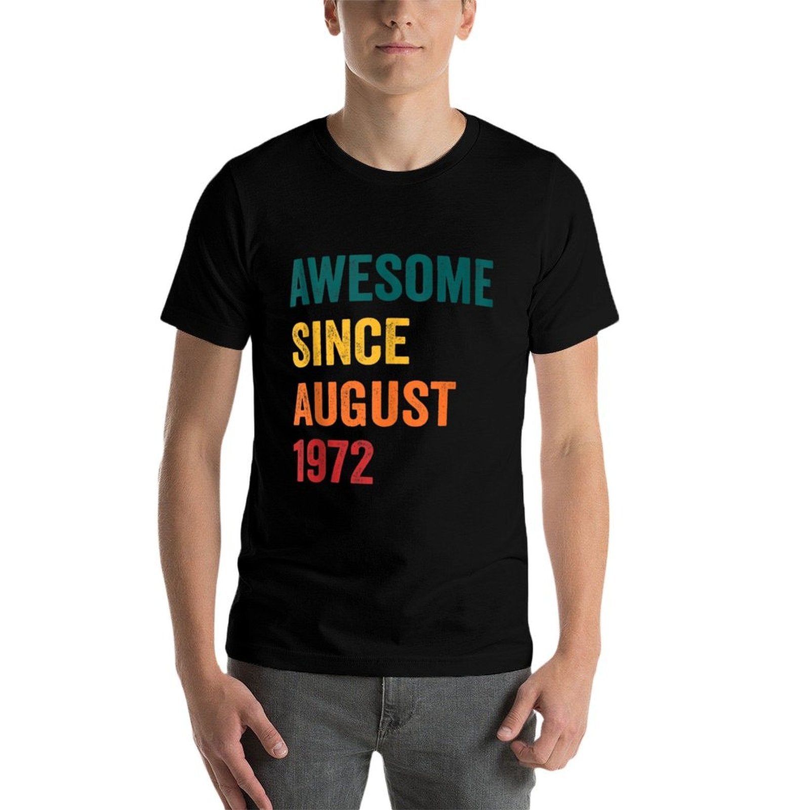 50 Years Old Legend Since August 1972 Vintage 50th Birthday  Rolled Sleeves T-Shirt