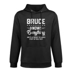 Mens Bruce Knows Everything Funny Name Personalized Jokes Premium Easy Care Hoodie