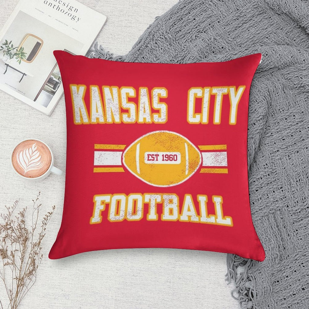 Kansas City Football Soft Fade-Resistant Throw Pillow