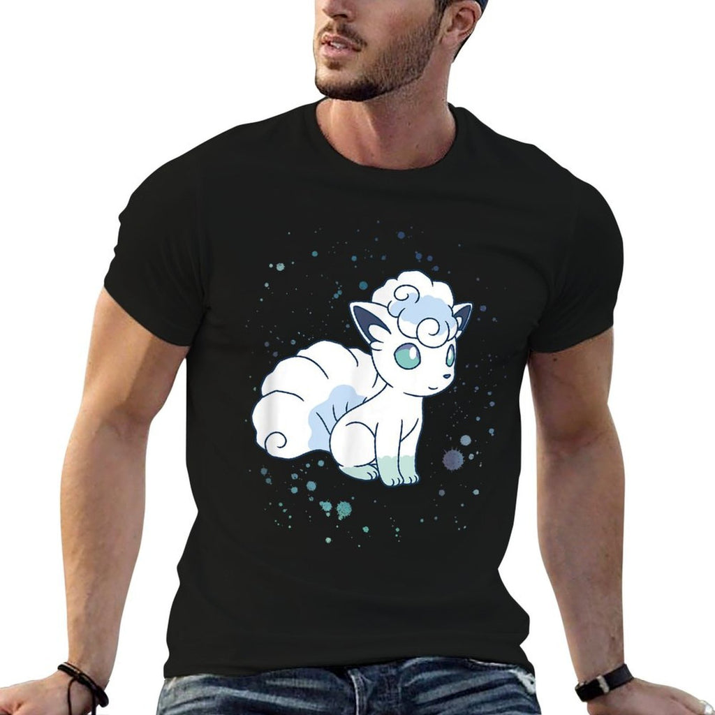Pokémon Alolan Vulpix Winter Watercolor Portrait  Cotton T-Shirt