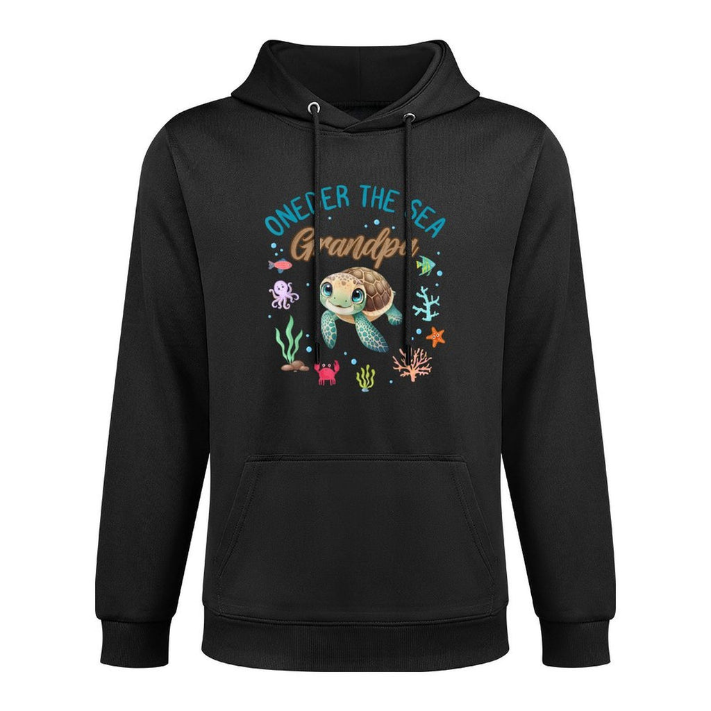 Oneder The Sea Grandpa Sea Turtle Theme Matching Family Breathable Fabric Hoodie