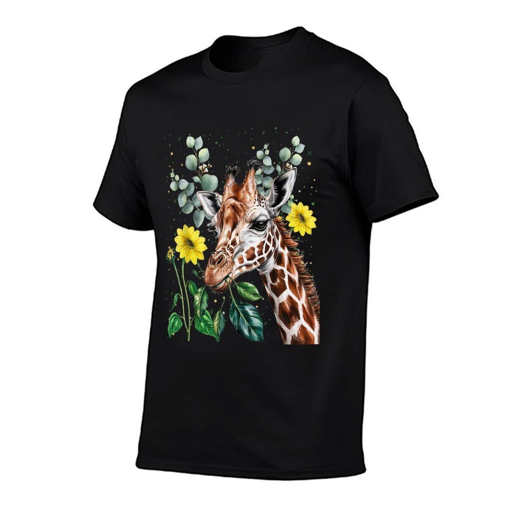Giraffe Outfit Idea For Women Novelty Botanical Themed  Stretchy T-Shirt