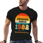42 Year Old Original Parts Since 1982 Awesome 50th Birthday  Rolled Sleeves T-Shirt